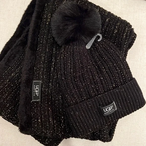 UGG | Accessories | Ugg Black Hat And Infinity Scarf With 
